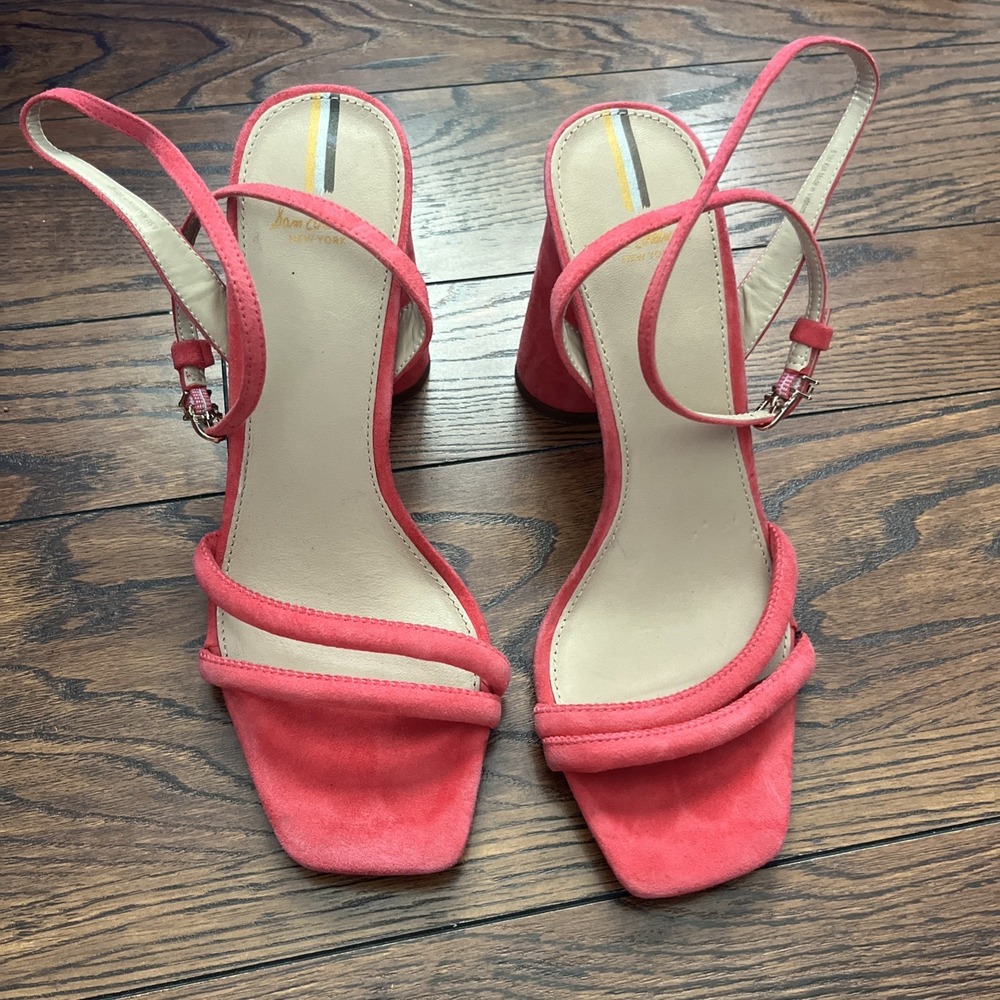 Sam Edelman Womens Kia Pink Leather Heel Sandals Strappy 8.5 Medium (B,M)
